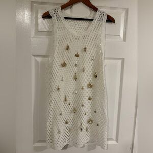 White Crochet Sea Shell Cover Up